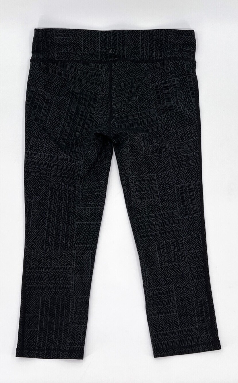 Prana Pants Womens Medium Gray Leggings Cropped Workout Fitness Yoga Running